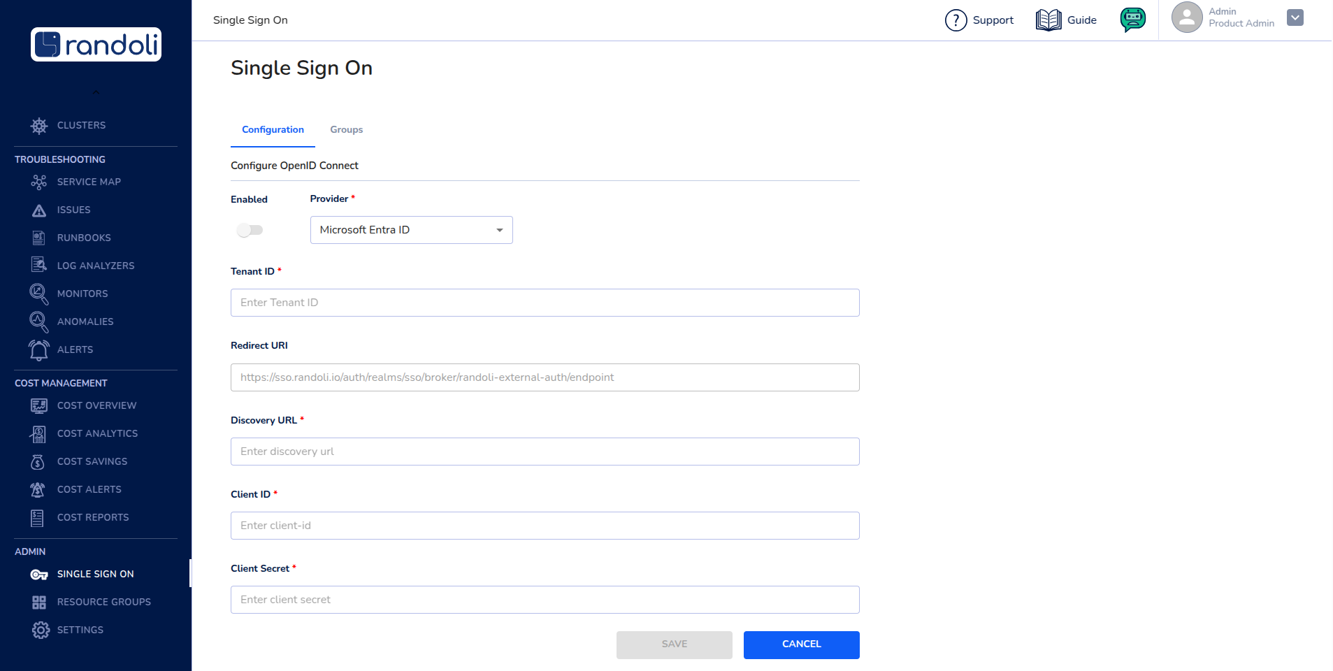 Configure Single Sign-On Window