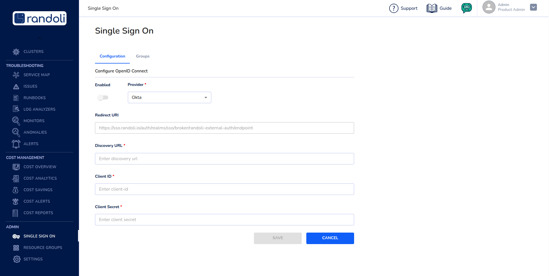 Configure Single Sign-On Window